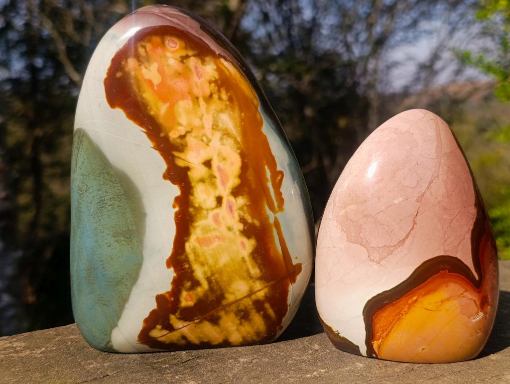 Polished Polychrome Jasper Standing Display Pieces x 2 From NW Coast, Madagascar - Toprock Gemstones and Minerals 