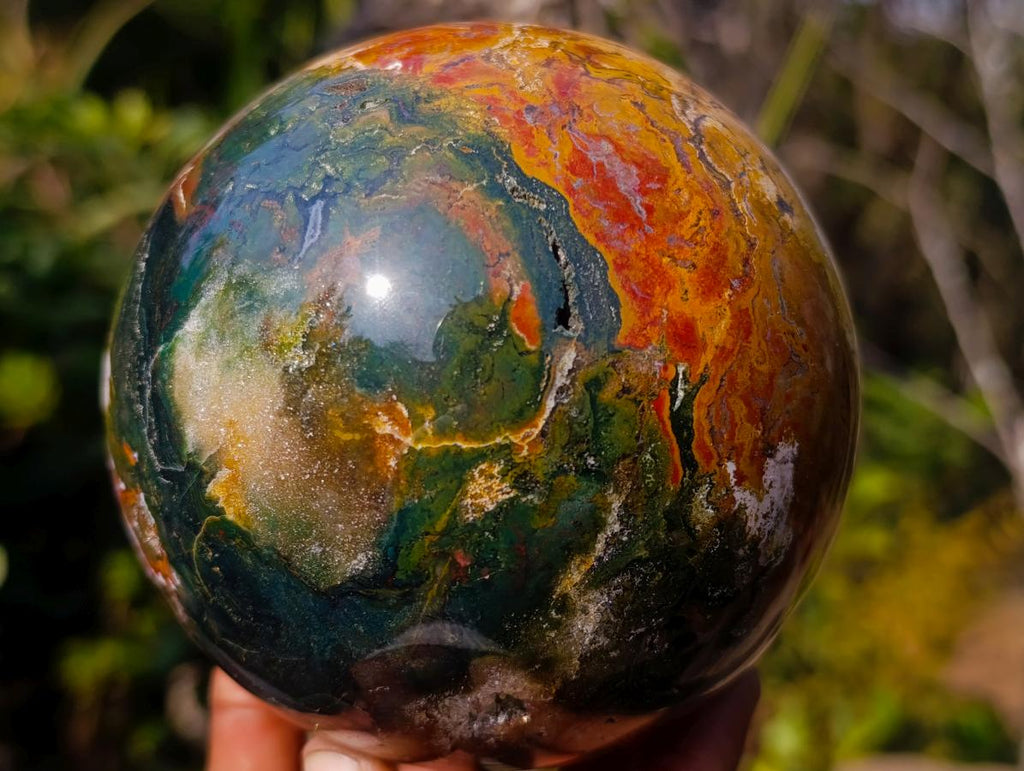 Polished Large Ocean Jasper Sphere x 1 From Northwest Coast, Madagascar - Toprock Gemstones and Minerals 