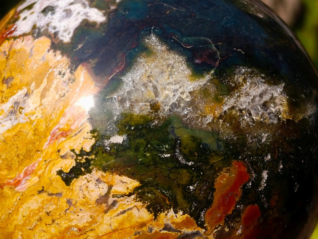 Polished Large Ocean Jasper Sphere x 1 From Northwest Coast, Madagascar - Toprock Gemstones and Minerals 