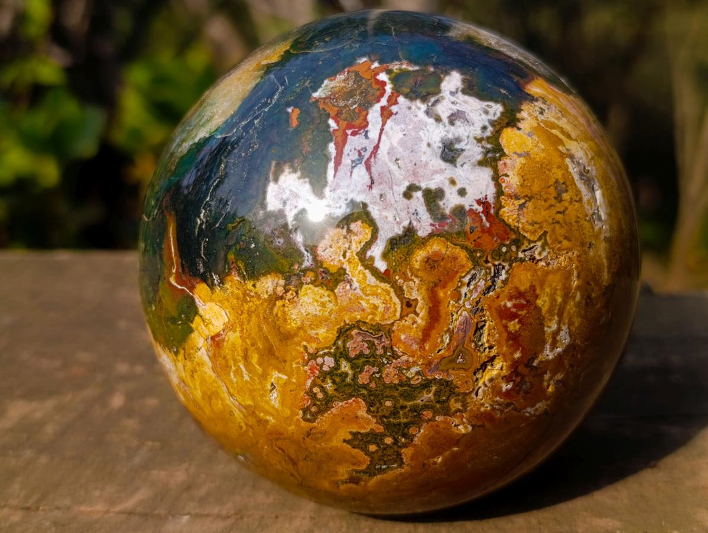 Polished Large Ocean Jasper Sphere x 1 From Northwest Coast, Madagascar - Toprock Gemstones and Minerals 