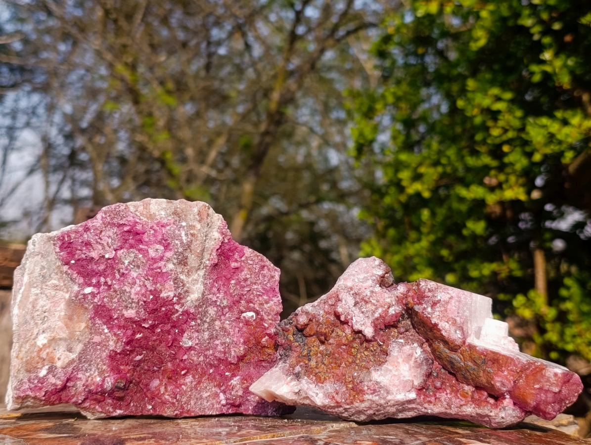 Natural Spherocobaltite Specimens x 2 From Musonoi Mine, Congo - Toprock Gemstones and Minerals 
