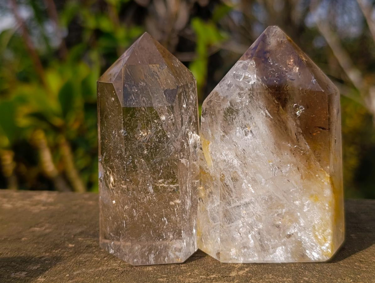 Polished Smokey Quartz Crystals x 6 From Madagascar - Toprock Gemstones and Minerals 