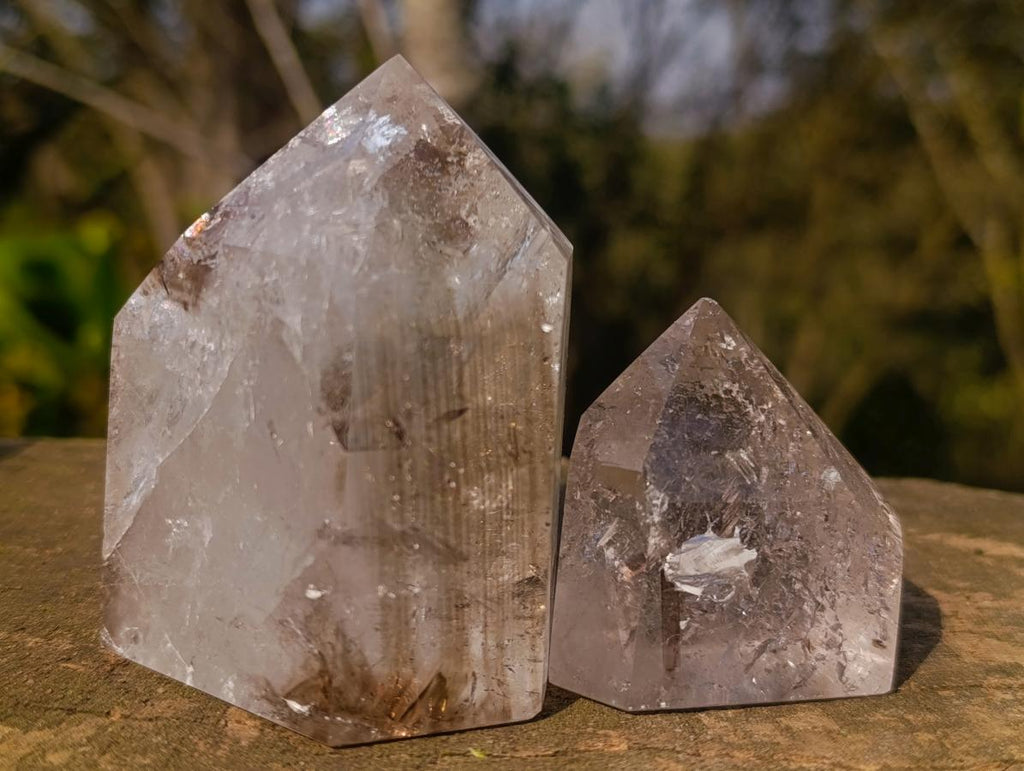 Polished Smokey Quartz Crystals x 6 From Madagascar - Toprock Gemstones and Minerals 