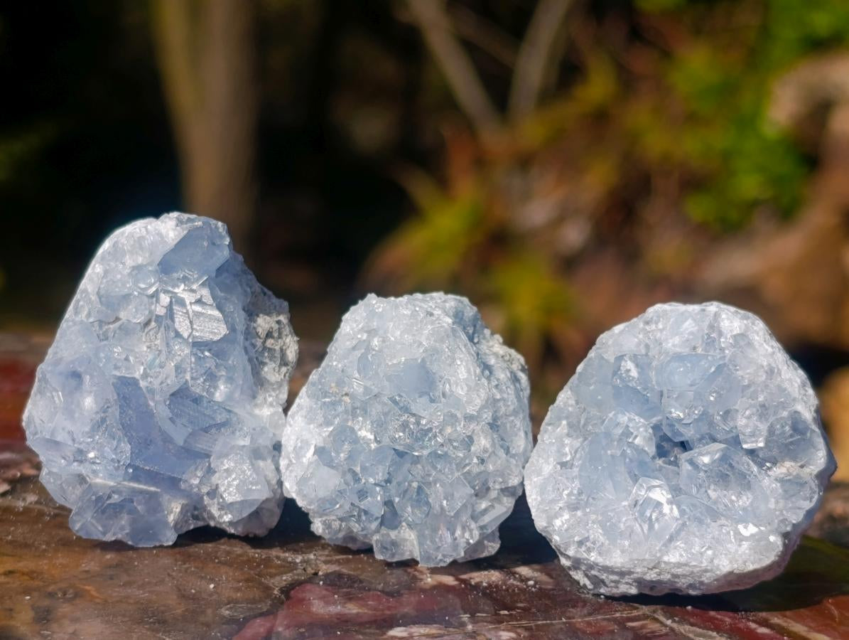 Natural Blue Celestite Specimens x 20 From Sakoany, Madagascar - Toprock Gemstones and Minerals 