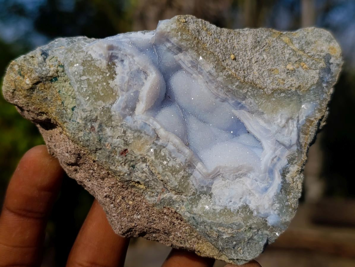 Natural Blue Lace Agate Specimens x 12 From Nsanje, Malawi - Toprock Gemstones and Minerals 