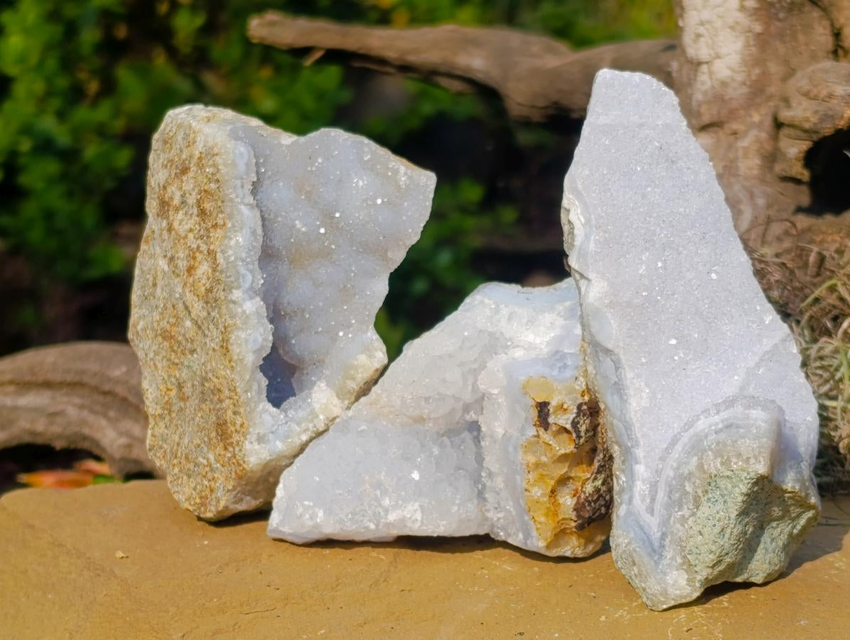 Natural Blue Lace Agate Specimens x 12 From Nsanje, Malawi - Toprock Gemstones and Minerals 