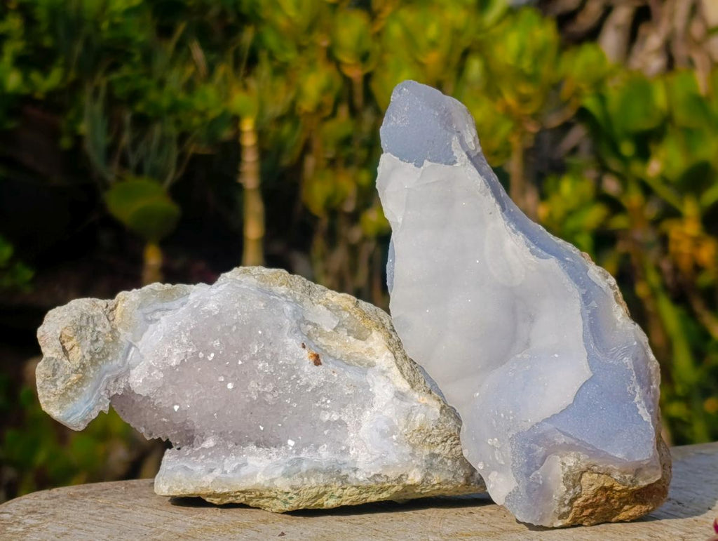 Natural Blue Lace Agate Specimens x 12 From Nsanje, Malawi - Toprock Gemstones and Minerals 