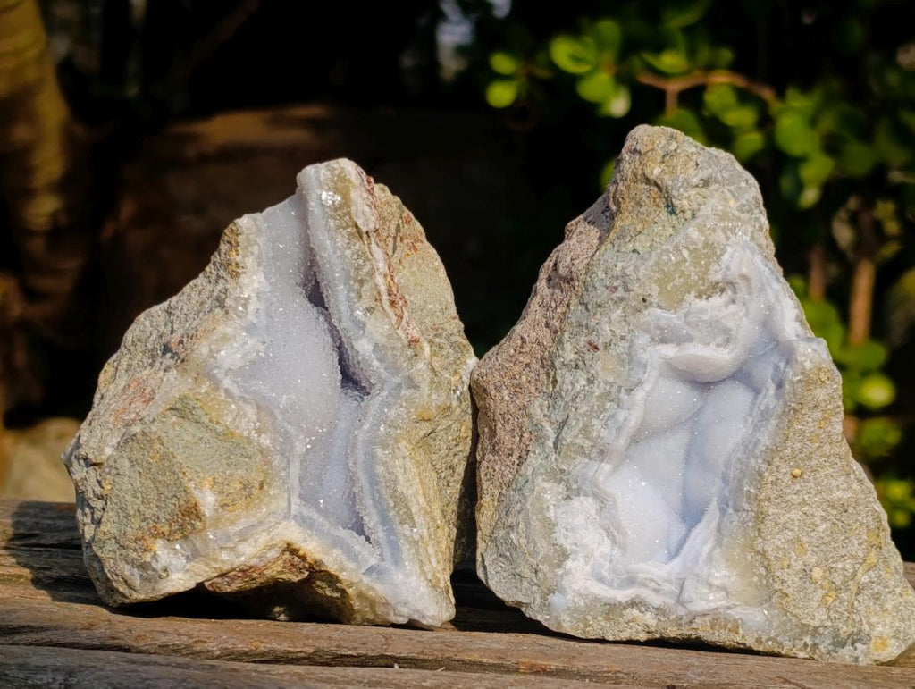 Natural Blue Lace Agate Specimens x 12 From Nsanje, Malawi - Toprock Gemstones and Minerals 