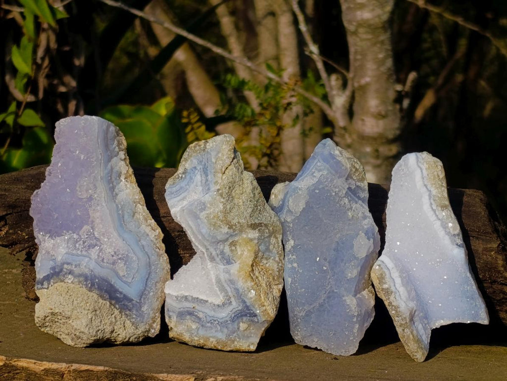 Natural Blue Lace Agate Specimens x 12 From Nsanje, Malawi - Toprock Gemstones and Minerals 