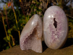 Polished Agate Amethyst Geodes Standing Display Pieces x 4 From Maintirano, Madagascar - Toprock Gemstones and Minerals 