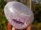 Polished Agate Amethyst Geodes Standing Display Pieces x 4 From Maintirano, Madagascar - Toprock Gemstones and Minerals 