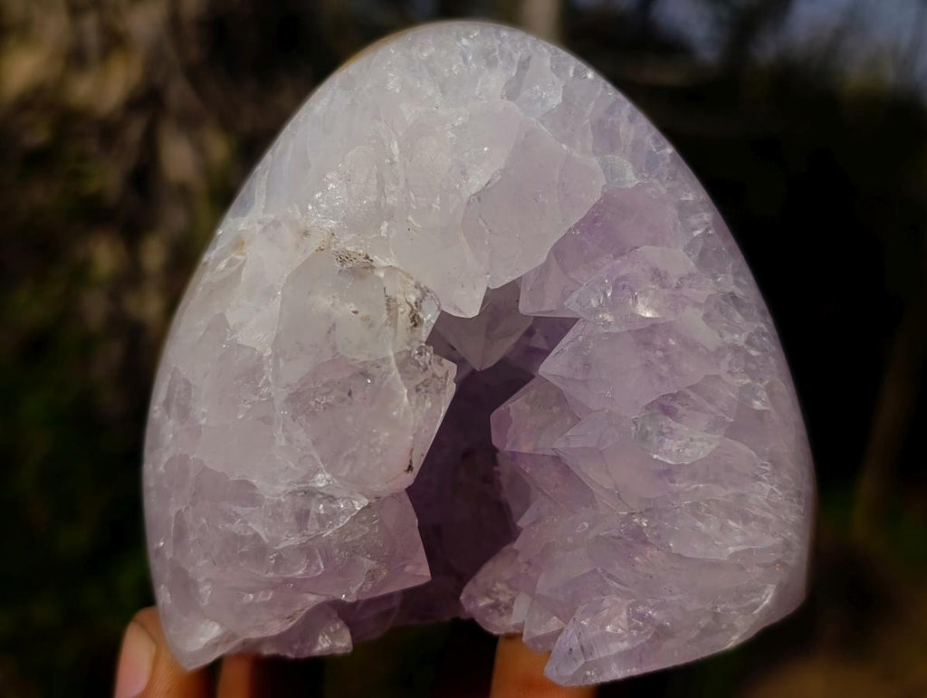 Polished Agate Amethyst Geodes Standing Display Pieces x 4 From Maintirano, Madagascar - Toprock Gemstones and Minerals 