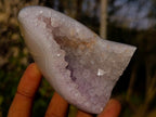 Polished Agate Amethyst Geodes Standing Display Pieces x 4 From Maintirano, Madagascar - Toprock Gemstones and Minerals 