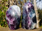 Polished Watermelon Fluorite Standing Display Pieces x 3 From Uis, Namibia - Toprock Gemstones and Minerals 