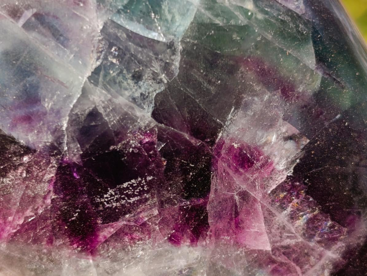 Polished Watermelon Fluorite Standing Display Pieces x 3 From Uis, Namibia - Toprock Gemstones and Minerals 