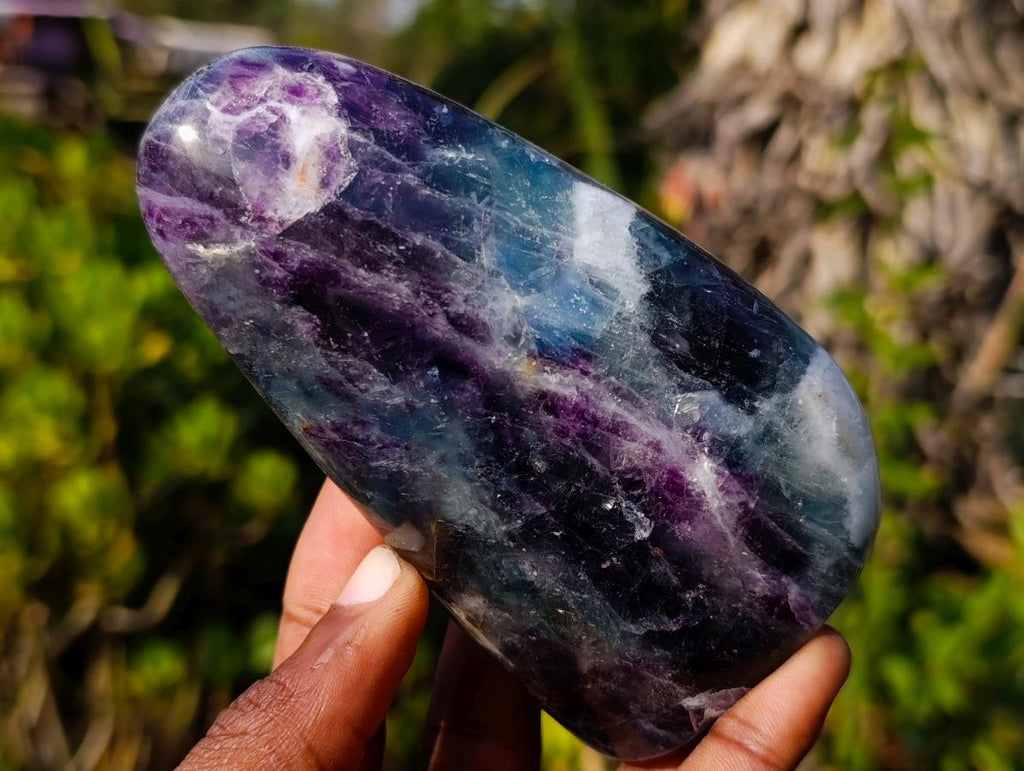 Polished Watermelon Fluorite Standing Display Pieces x 3 From Uis, Namibia - Toprock Gemstones and Minerals 