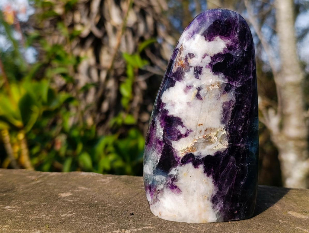 Polished Watermelon Fluorite Standing Display Pieces x 3 From Uis, Namibia - Toprock Gemstones and Minerals 