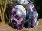 Polished Watermelon Fluorite Standing Display Pieces x 3 From Uis, Namibia - Toprock Gemstones and Minerals 