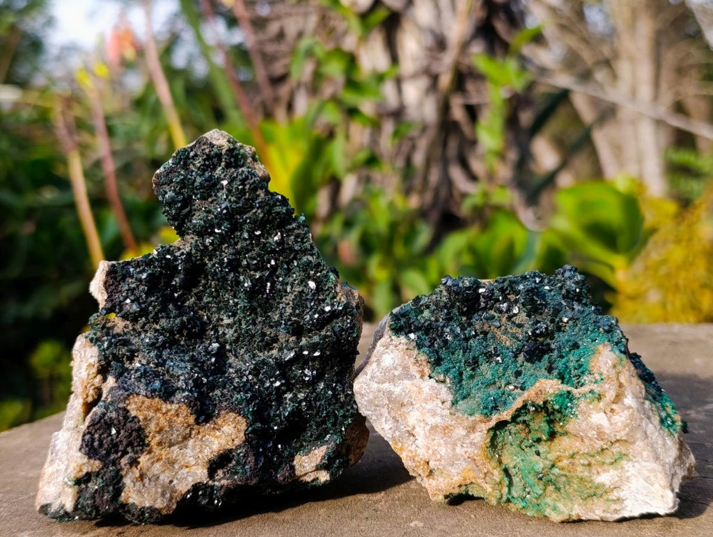 Natural Crystalline Malachite Specimens x 4 From Tenke Fungurume, Congo - Toprock Gemstones and Minerals 