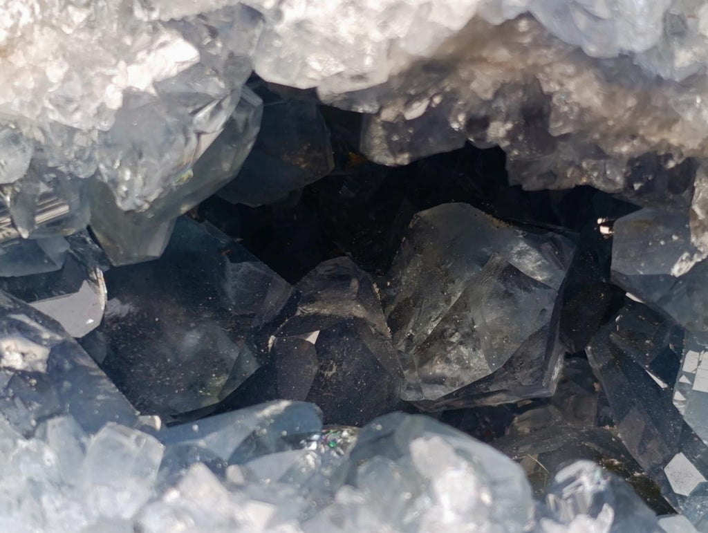 Natural Blue Celestite Geode Specimens x 2 From Sakoany, Madagascar - Toprock Gemstones and Minerals 