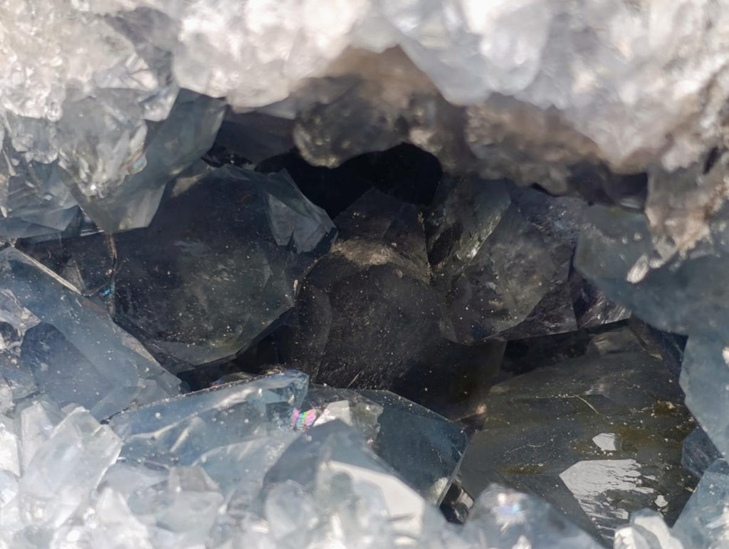 Natural Blue Celestite Geode Specimens x 2 From Sakoany, Madagascar - Toprock Gemstones and Minerals 