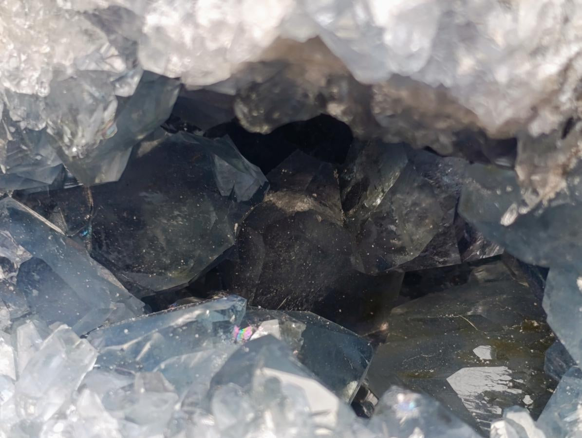 Natural Blue Celestite Geode Specimens x 2 From Sakoany, Madagascar - Toprock Gemstones and Minerals 