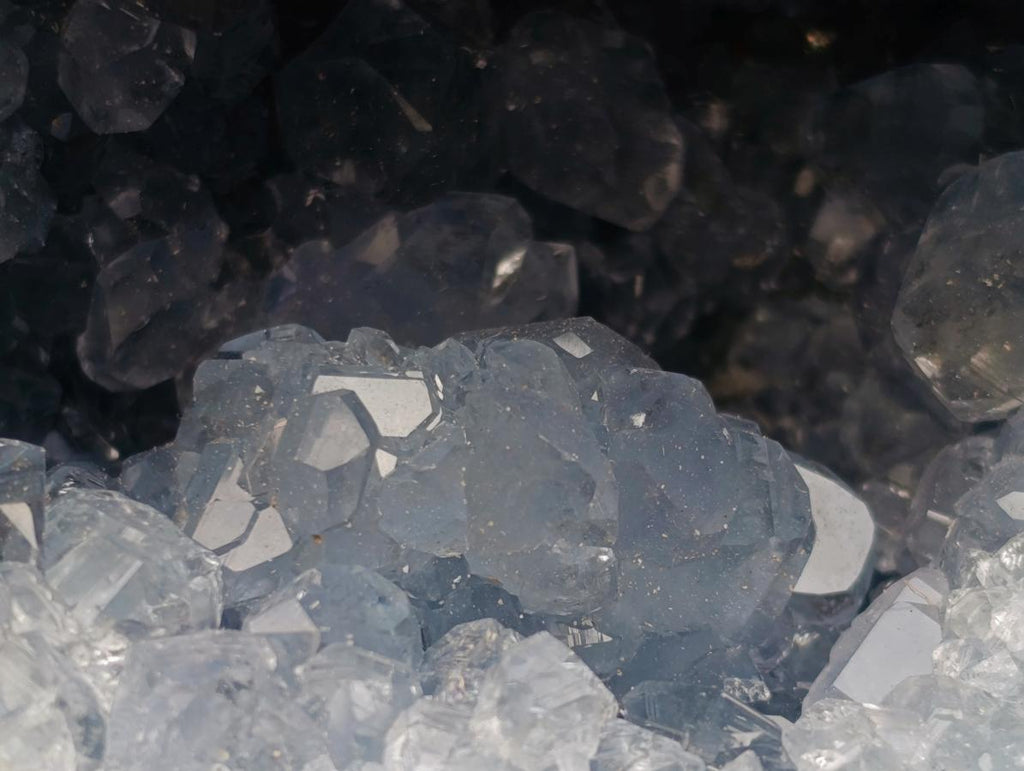 Natural Blue Celestite Geode Specimens x 2 From Sakoany, Madagascar - Toprock Gemstones and Minerals 