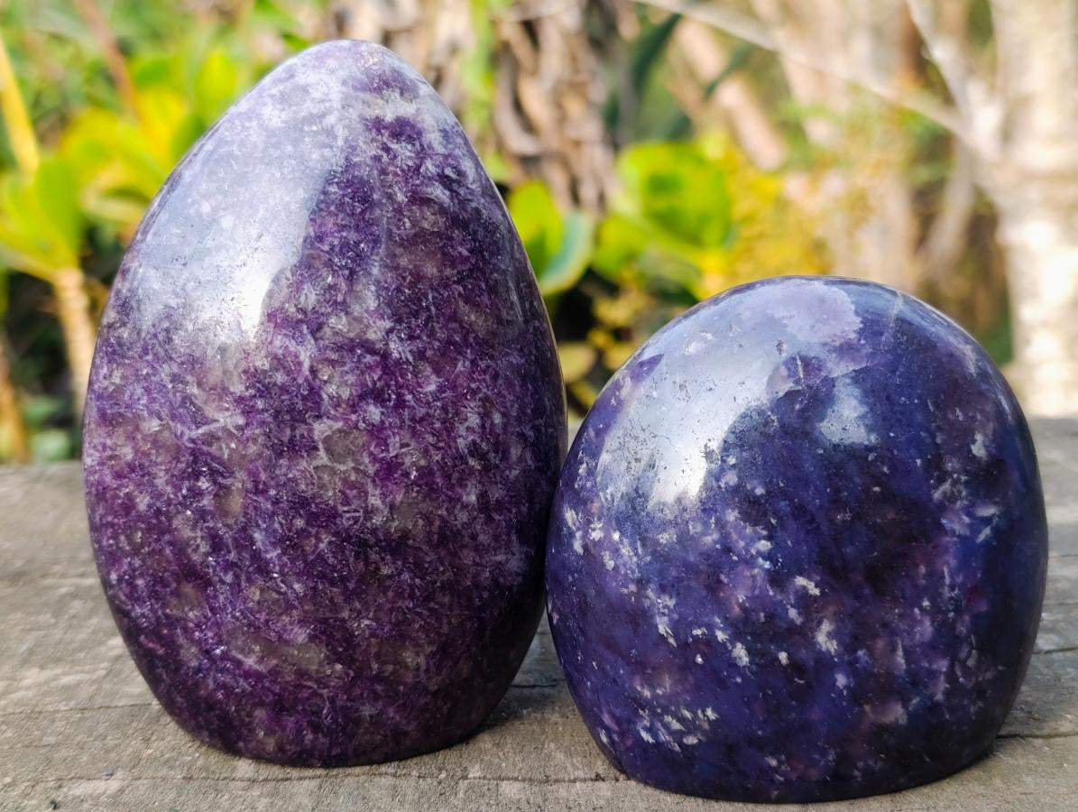Polished Lepidolite Standing Display Pieces x 3 From Ambatondrazaka, Madagascar - Toprock Gemstones and Minerals 