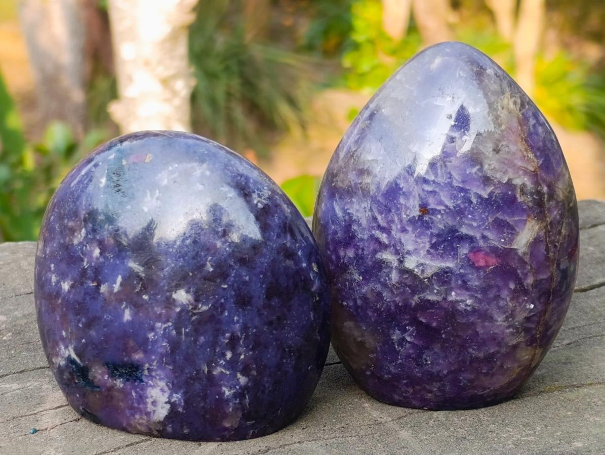 Polished Lepidolite Standing Display Pieces x 3 From Ambatondrazaka, Madagascar - Toprock Gemstones and Minerals 