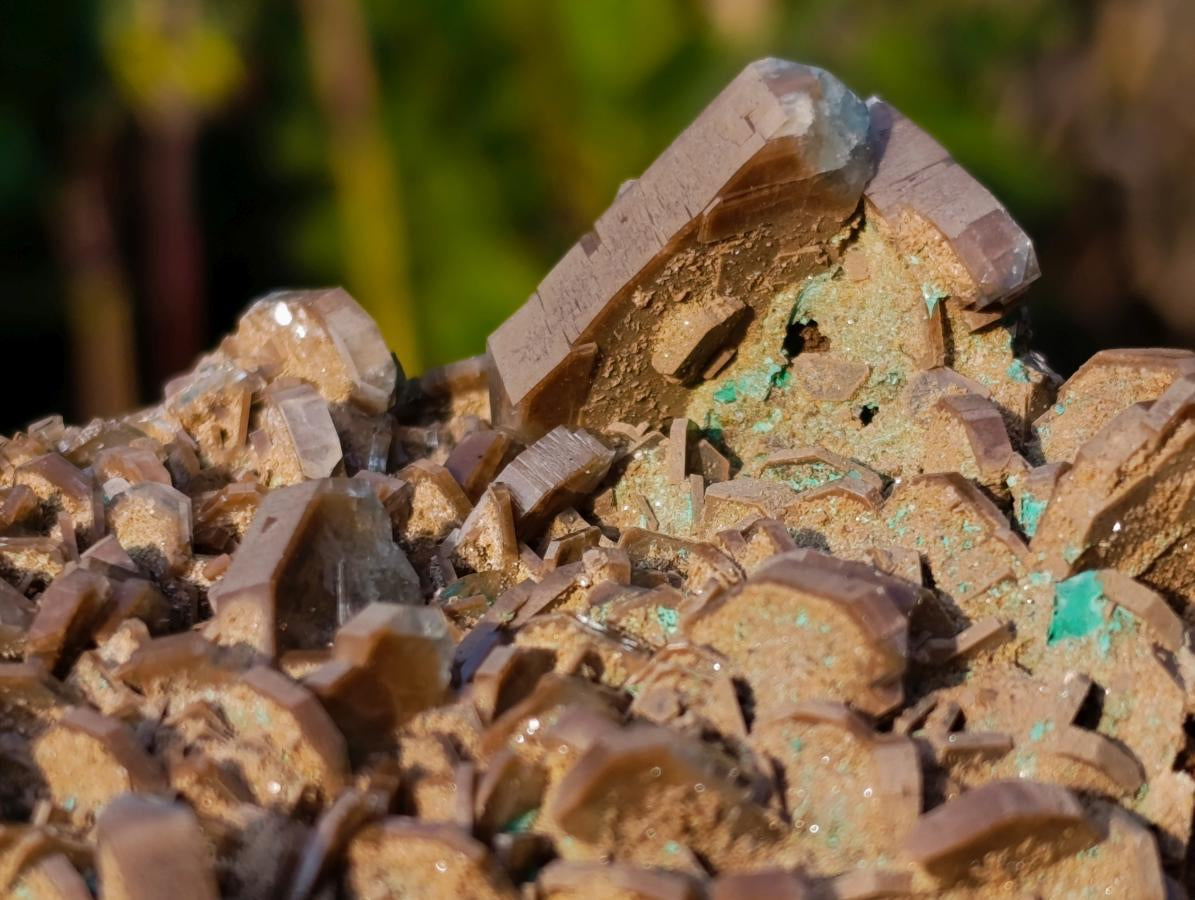 Natural Rare Bladed Barite with Malachite Specimens x 2 From Shangulowé Mine, Congo - Toprock Gemstones and Minerals 