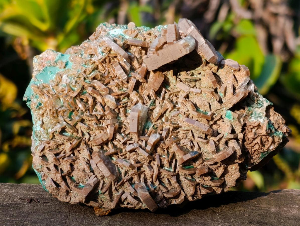 Natural Rare Bladed Barite with Malachite Specimens x 2 From Shangulowé Mine, Congo - Toprock Gemstones and Minerals 