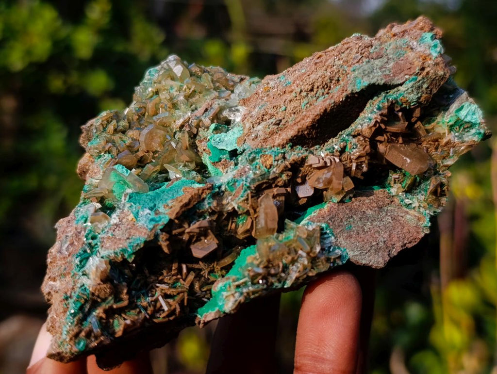 Natural Rare Bladed Barite with Malachite Specimens x 2 From Shangulowé Mine, Congo - Toprock Gemstones and Minerals 