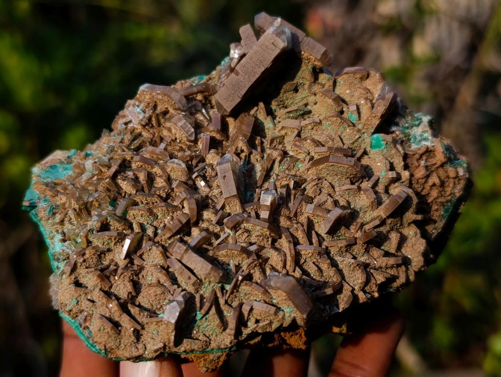 Natural Rare Bladed Barite with Malachite Specimens x 2 From Shangulowé Mine, Congo - Toprock Gemstones and Minerals 