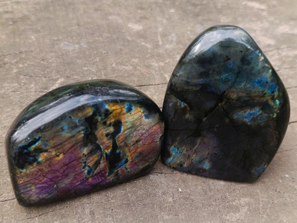 Polished Labradorite Standing Display Pieces x 6 From Madagascar - Toprock Gemstones and Minerals 
