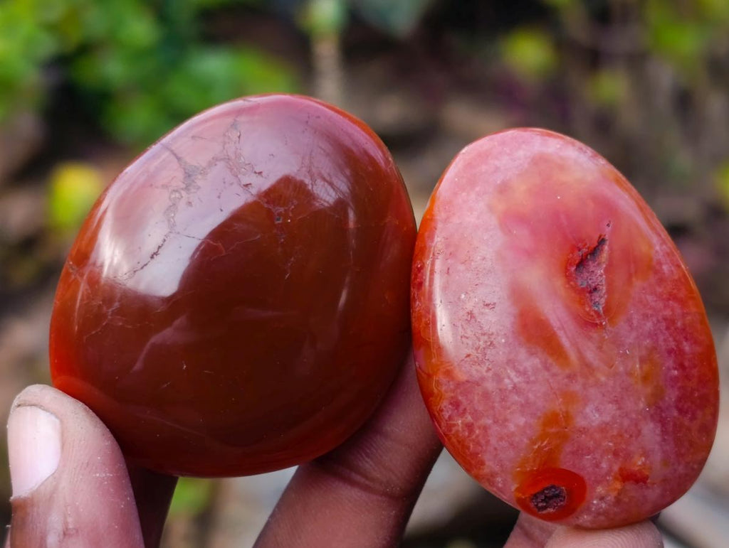 Polished Carnelian Agate Gemstone Galets x 35 From Madagascar - Toprock Gemstones and Minerals 