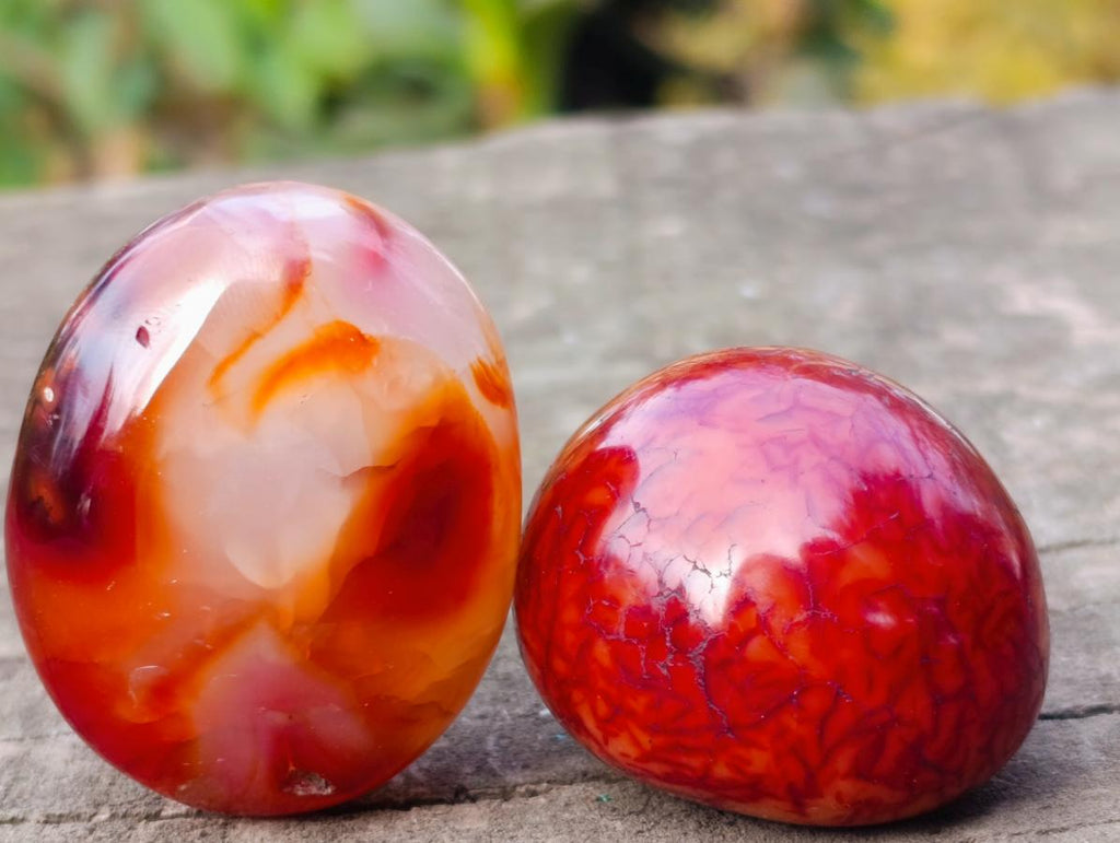 Polished Carnelian Agate Gemstone Galets x 35 From Madagascar - Toprock Gemstones and Minerals 