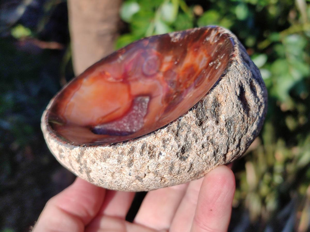 Polished Carnelian Agate Gemstone Bowls x 6 From Madagascar - Toprock Gemstones and Minerals 