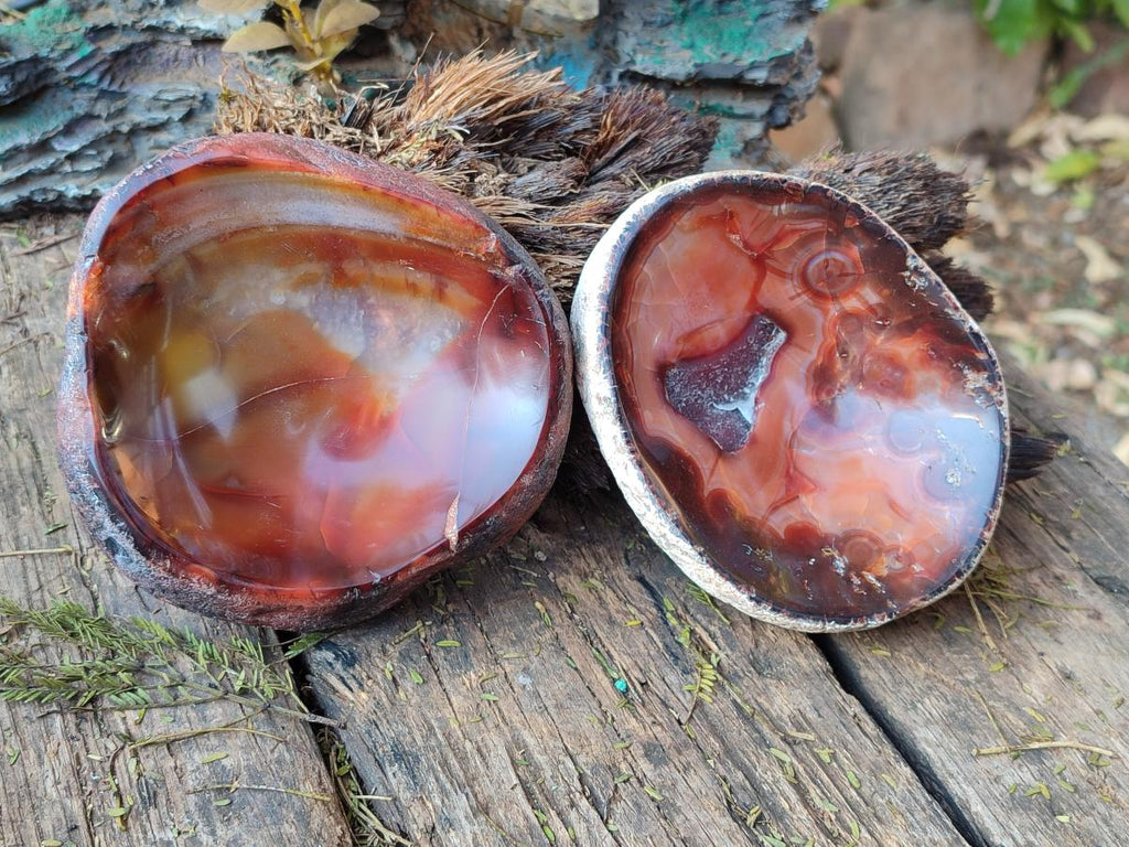Polished Carnelian Agate Gemstone Bowls x 6 From Madagascar - Toprock Gemstones and Minerals 