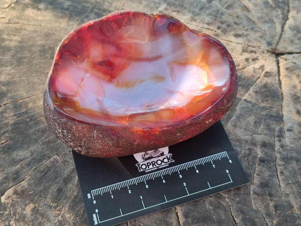 Polished Carnelian Agate Gemstone Bowls x 6 From Madagascar - Toprock Gemstones and Minerals 