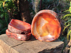 Polished Carnelian Agate Gemstone Bowls x 6 From Madagascar - Toprock Gemstones and Minerals 