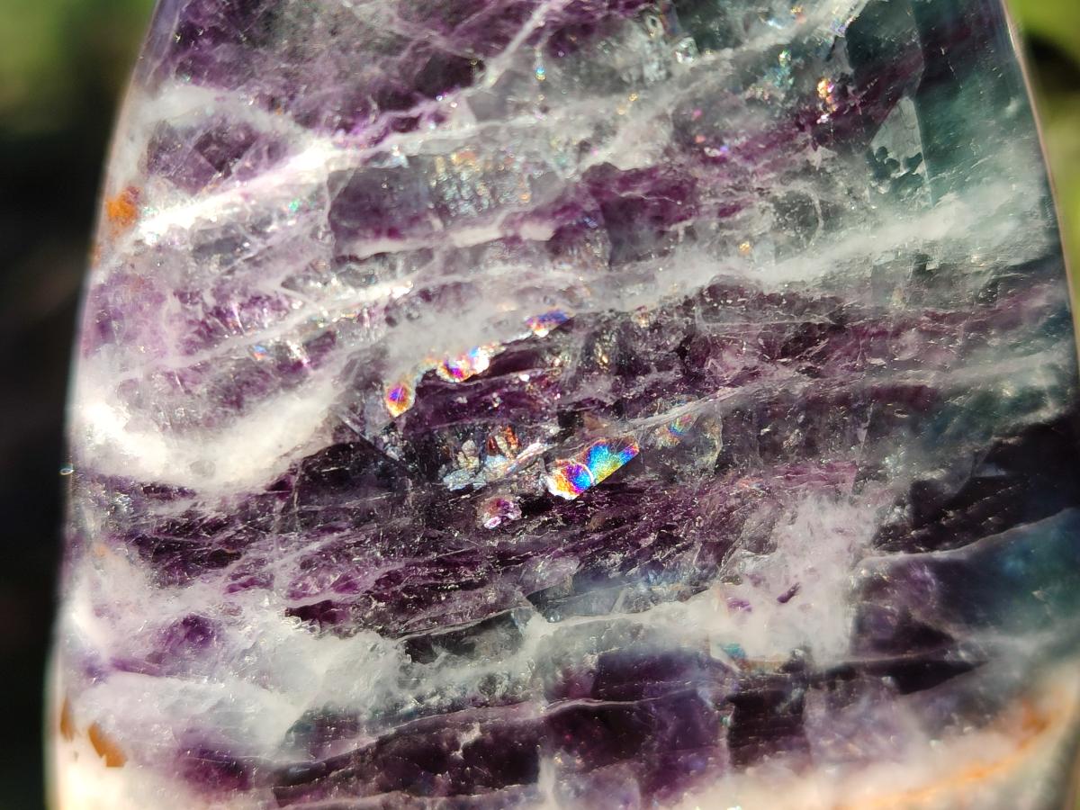 Polished Watermelon Fluorite Standing Display Pieces x 3 From Uis, Namibia - Toprock Gemstones and Minerals 