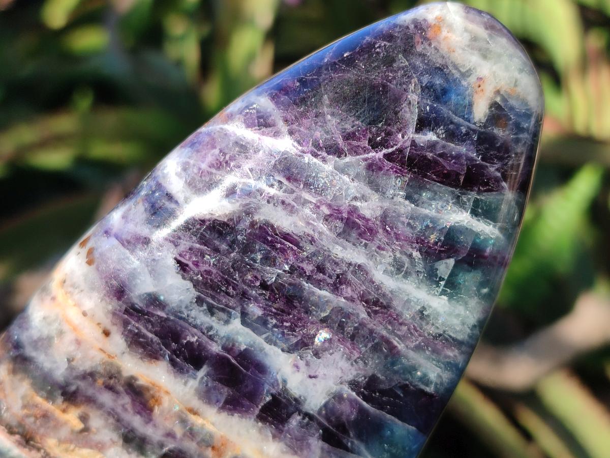 Polished Watermelon Fluorite Standing Display Pieces x 3 From Uis, Namibia - Toprock Gemstones and Minerals 