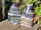 Polished Watermelon Fluorite Standing Display Pieces x 3 From Uis, Namibia - Toprock Gemstones and Minerals 