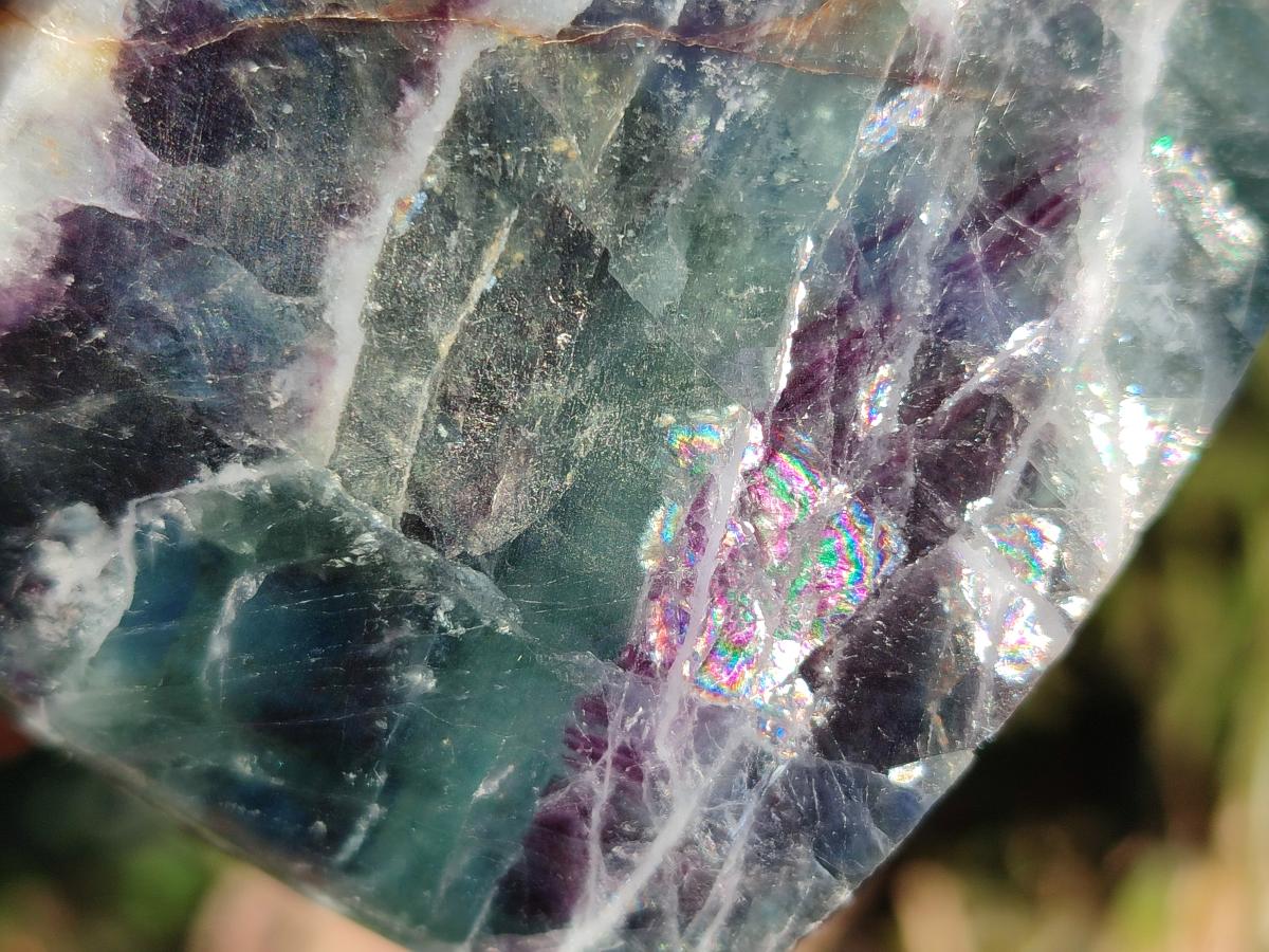 Polished Watermelon Fluorite Standing Display Pieces x 3 From Uis, Namibia - Toprock Gemstones and Minerals 
