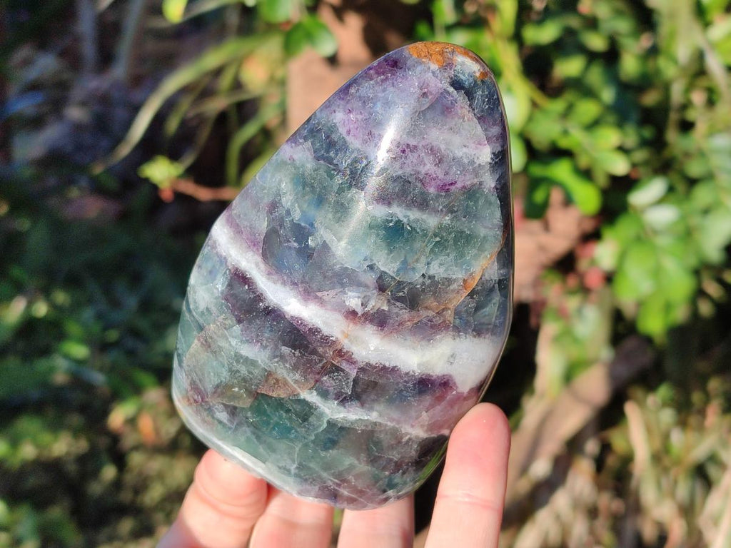Polished Watermelon Fluorite Standing Display Pieces x 3 From Uis, Namibia - Toprock Gemstones and Minerals 