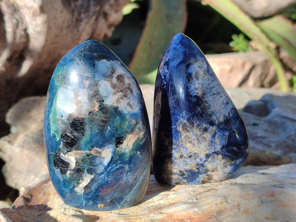 Polished Dumortierite Standing Display Pieces x 6 From Madagascar - Toprock Gemstones and Minerals 