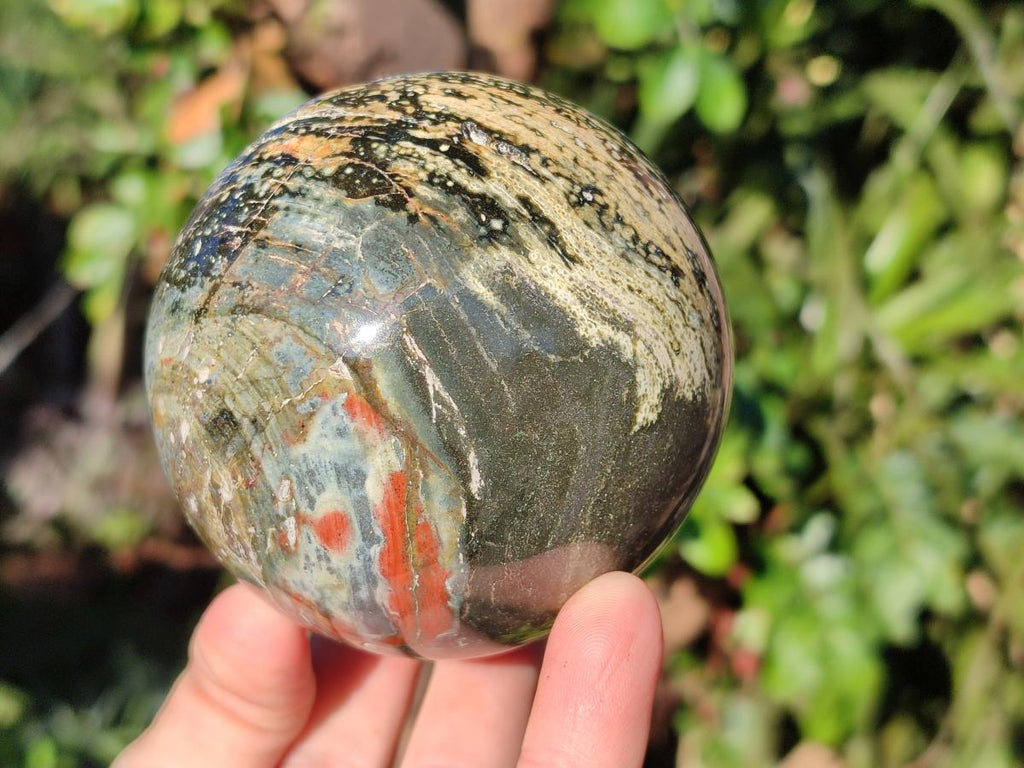 Polished Ocean Jasper Spheres x 2 From Northwest Coast, Madagascar - Toprock Gemstones and Minerals 