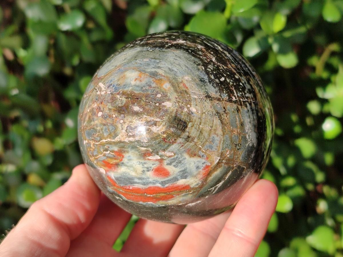 Polished Ocean Jasper Spheres x 2 From Northwest Coast, Madagascar - Toprock Gemstones and Minerals 