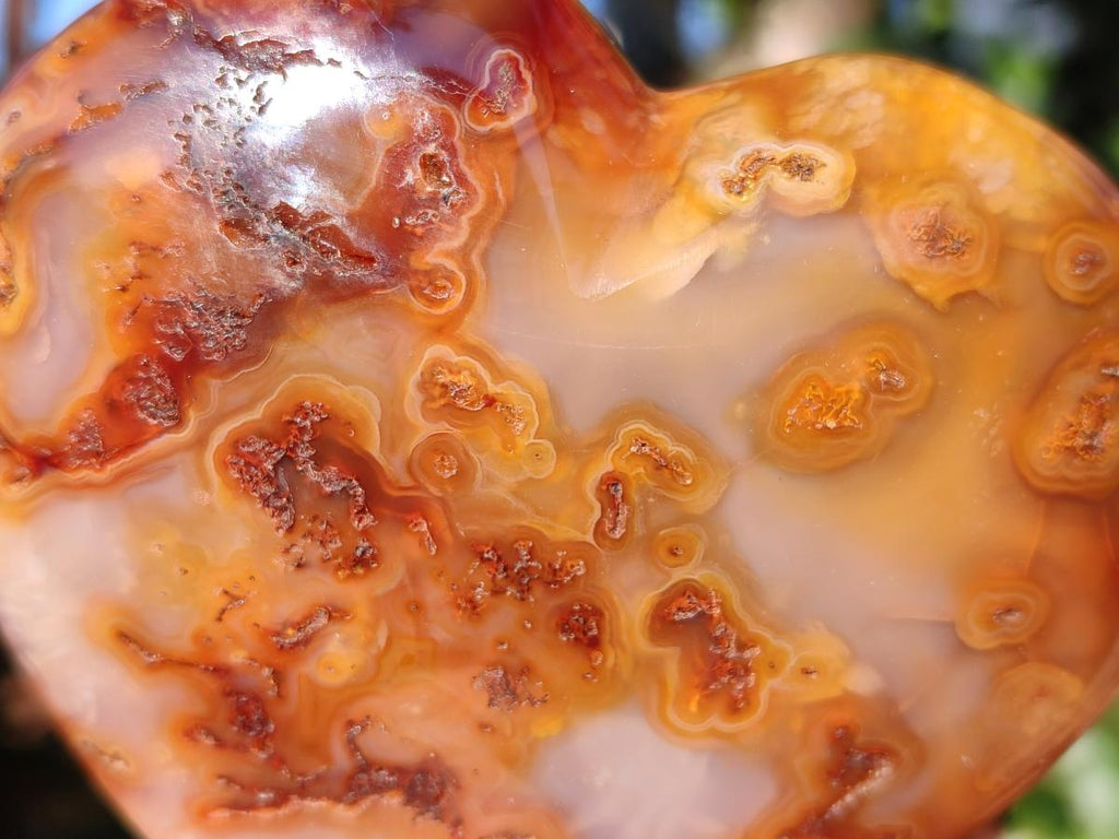 Polished Carnelian Agate Gemstone Hearts x 4 From Madagascar - Toprock Gemstones and Minerals 
