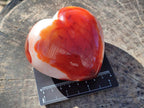 Polished Carnelian Agate Gemstone Hearts x 4 From Madagascar - Toprock Gemstones and Minerals 